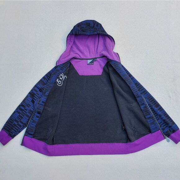 Volcom Black Navy Blue and Purple Hooded Zip-up Lightweight Jacket - Picture 10 of 15